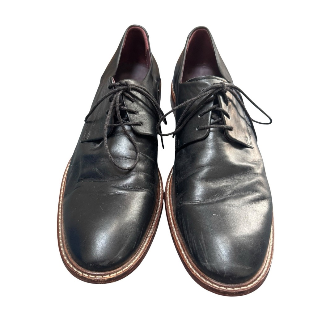Ted Baker London Plain Toe Derby Men's Black Leather Shoe Size 10
